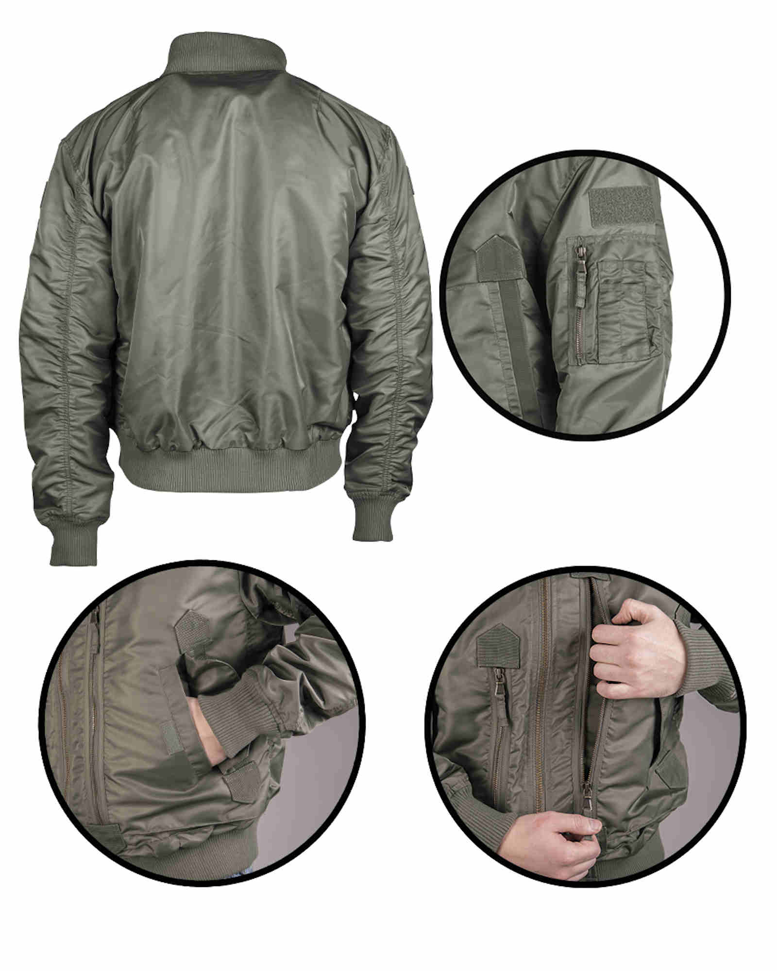 Mil-Tec US TACTICAL FLIEGERJACKE OLIV Outdoorjacke Jacke