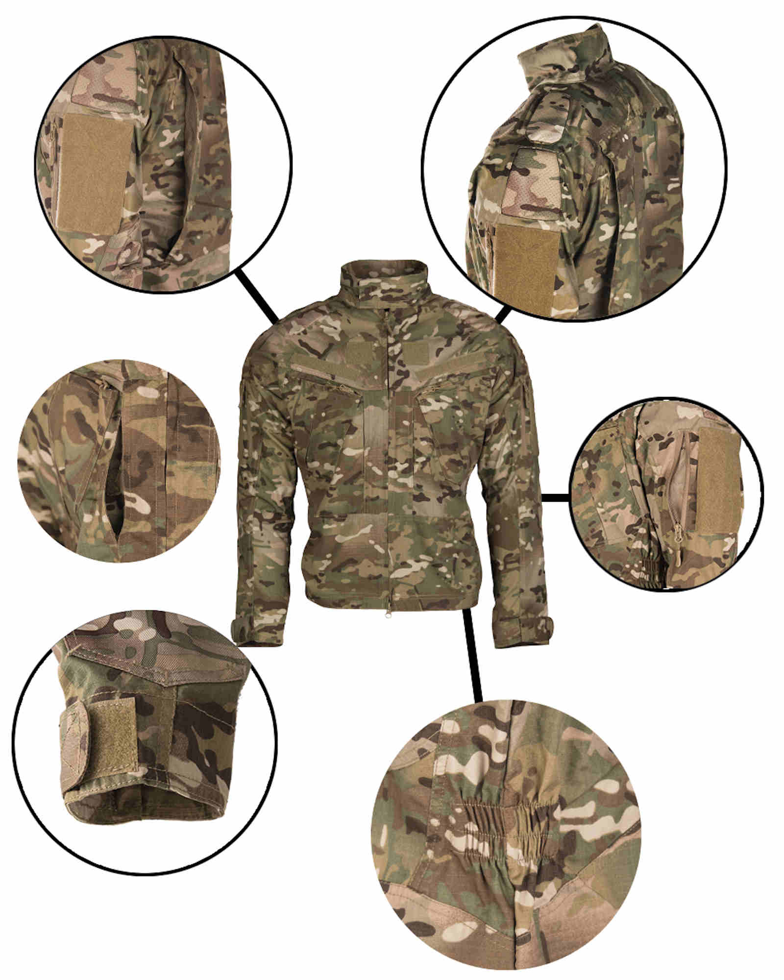 Mil-Tec COMBAT JACKET Chimera MULTITARN Impermeable Veste