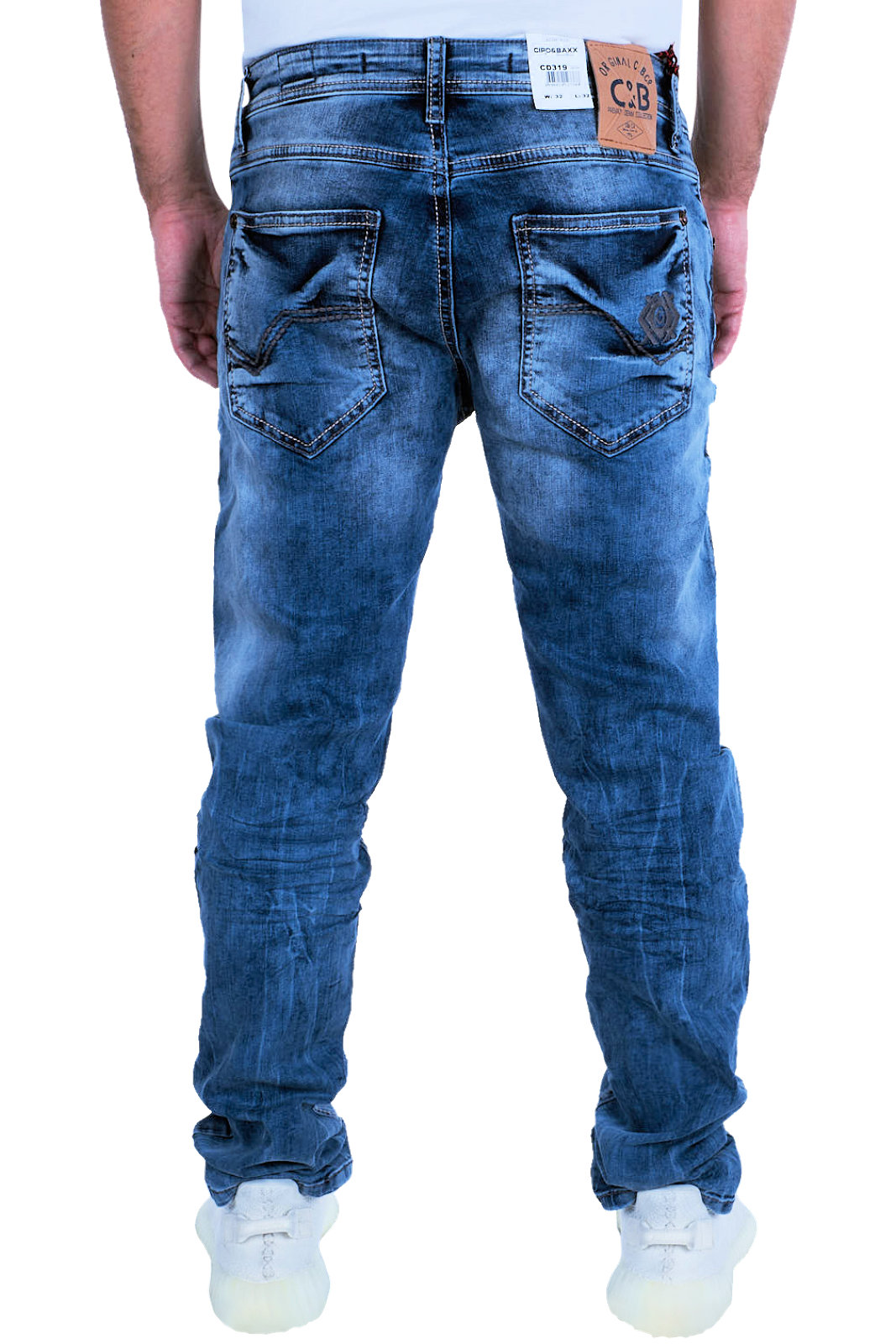CIPO /& BAXX Herren Jeans Clubwear Denim Hose CD319 Straight Designer Dicke Nähte