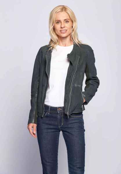 Maze Damen Lederjacke Übergangsjacke Bikerlook Lammleder perforiert Linden