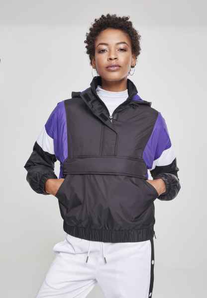Urban Classics Damen Sweatshirt Longshirt 3-Tone Padded Pull Over Jacket