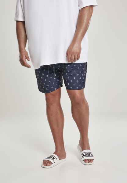 Urban Classics Herren Badehose Badeshorts Schwimmhose Pattern Swim Shorts