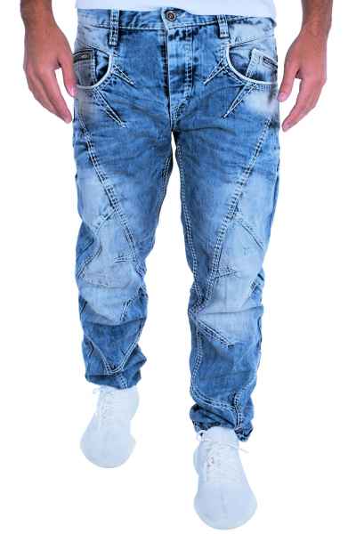 CIPO & BAXX Herren Jeans Clubwear Denim Hose C-0894A Straight Dicke Naht NEU C 0894A