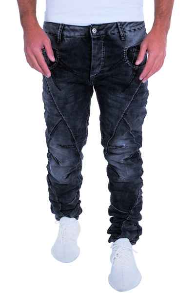 CIPO & BAXX Herren Jeans Clubwear Denim Hose CD288 Straight Cube Dicke Nähte CD288