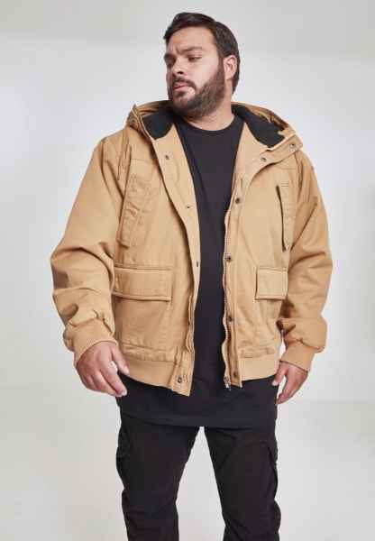 Urban Classics Herren Winterjacke Jacke Hooded Heavy Fake Fur Bomber Jacket