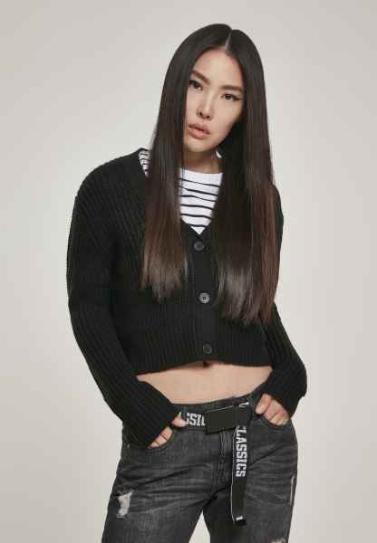 Urban Classics Damen Jacke Ladies Hooded Sweat Cardigan