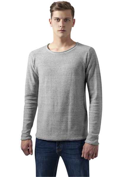 Urban Classics Herren Sweatshirt Pullover Fine Knit Melange Cotton Sweater