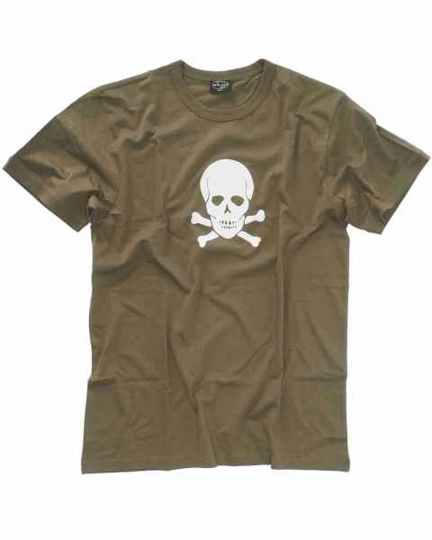 Mil-Tec T-SHIRT M.DRUCK TOTENKOPF OLIV T-Shirt print