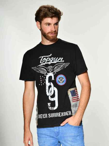 Top Gun Herren T-Shirt print bedruckt FlagsTGM1903 Flags