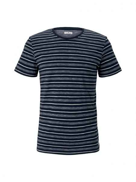 TOM TAILOR Herren T Shirt print bedruckt multi striped t-shirt