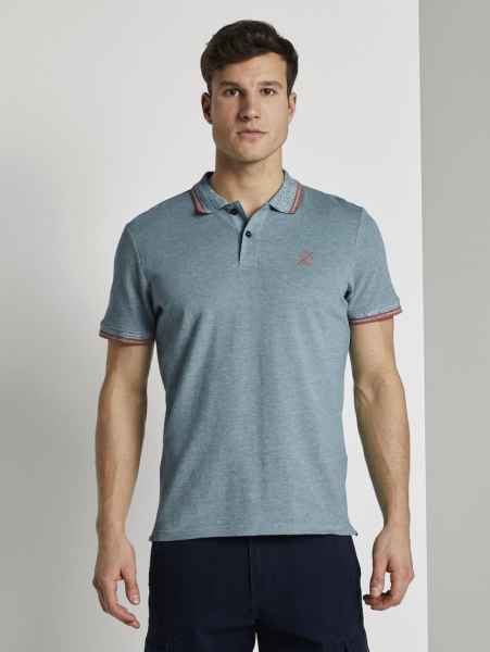 TOM TAILOR Poloshirt T Shirt mit Kragen two-tone tipping polo Polo Shirt 1/2