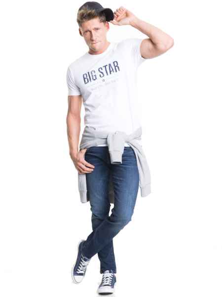 Big Star Herren T-Shirt SS BRUNO TS SS 110 Weiss Strick