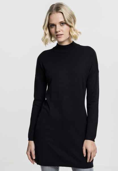 Urban Classics Damen Kleid Longshirt Kurz Oversized Turtleneck Dress
