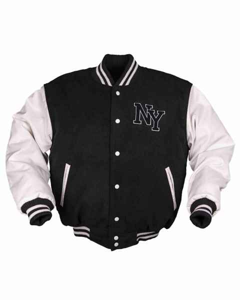 Mil-Tec NY BASEBALL JACKE M.PATCH SCHWARZ/WEISS Outdoorjacke Jacke