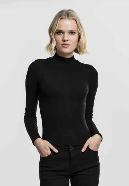 Urban Classics Damen Langarmshirts Longsleeve Ladies Turtleneck Longsleeve