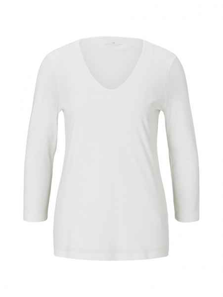 TOM TAILOR Damen Langarmshirt Longsleeve T-shirt double front