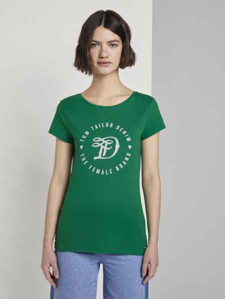 TOM TAILOR DENIM Damen T Shirt basic jersey print tee T-Shirt 1/2