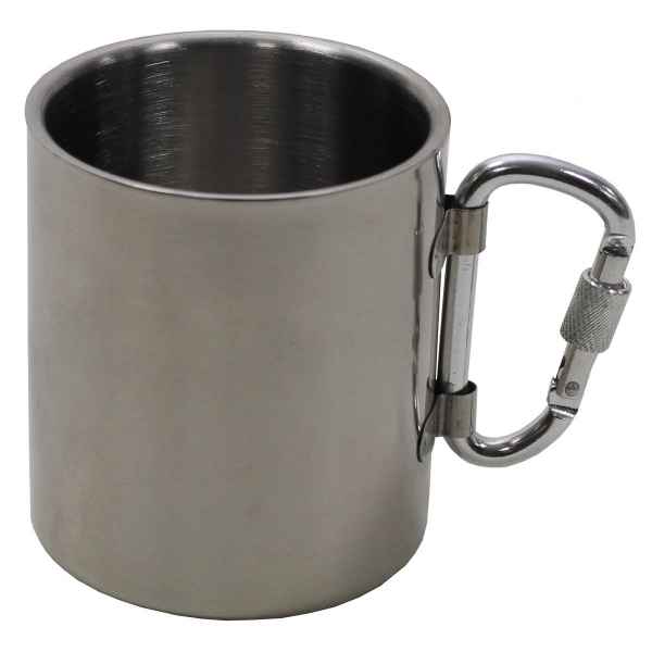 FoxOutdoor Tasse Edelstahl Karabiner doppelwandig 300 ml