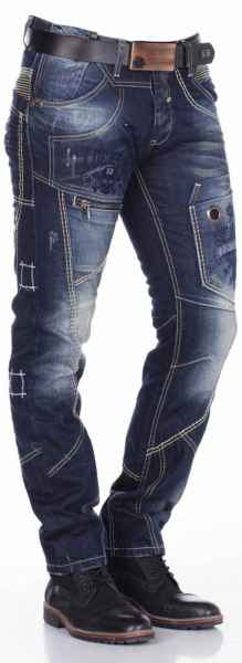 CIPO & BAXX Herren Jeans C-1114 NEU Hose Straight Cut Regular Gerades Bein Denim