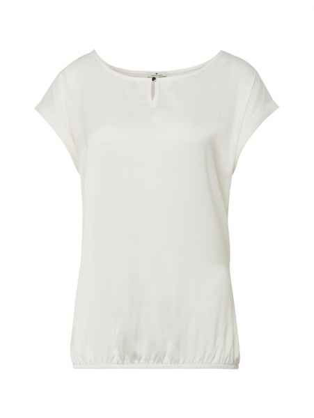 TOM TAILOR Damen T Shirt T-shirt sateen fabric mix
