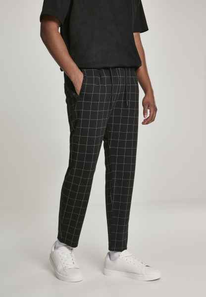 Urban Classics Herren Hose Stoff Jogger Sweat Formula Cropped Check Pants