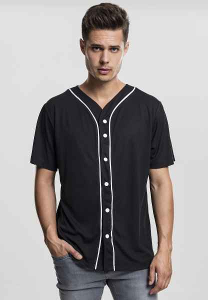 Urban Classics Herren Freizeit Hemd Lang Kurz Baseball Mesh Jersey