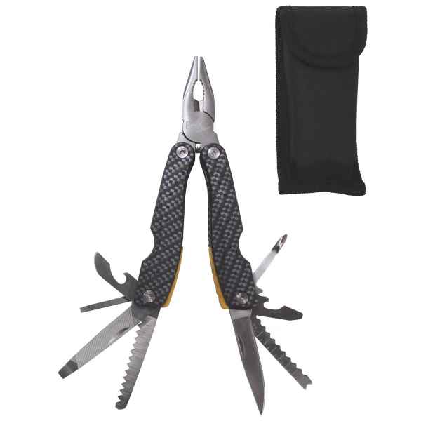 FoxOutdoor Werkzeugset Carbon Griff mit Zange und diversen Messern