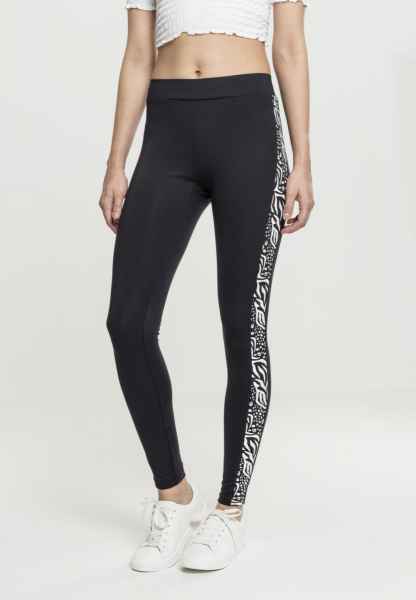 Urban Classics Damen Leggings Sporthose Fitness Ladies Side Stripe Zoo