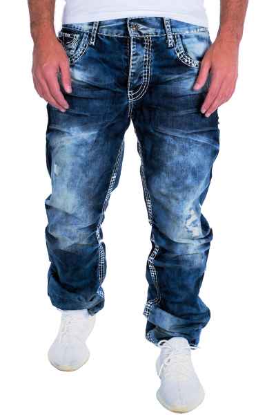 CIPO & BAXX Herren Jeans Clubwear Denim Hose CD149 Straight Dicke Naht Vintage CD149