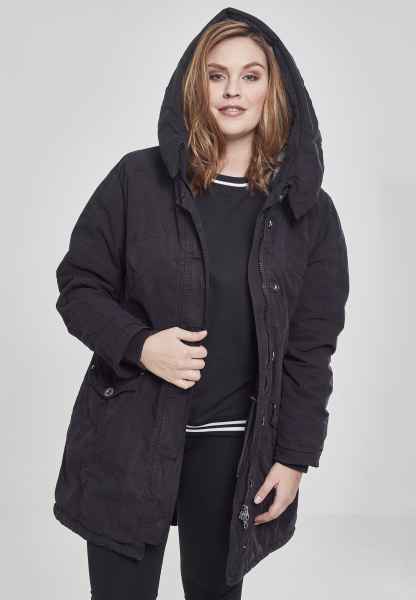 Urban Classics Damen Jacke Ladies Garment Washed Long Parka