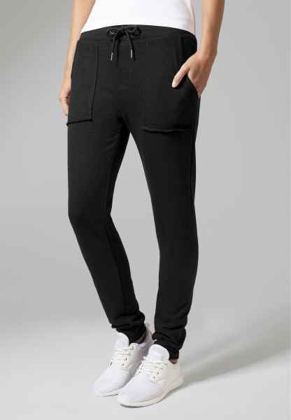 Urban Classics Damen Jogginghose Hose Sweat Jog Ladies Fitted Slub Terry Pants