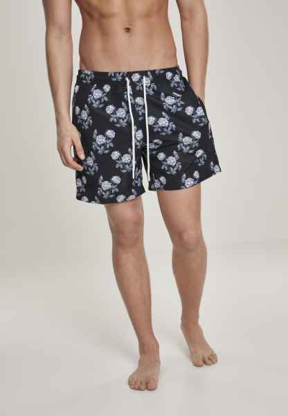 Urban Classics Herren Badehose Badeshorts Schwimmhose Pattern Swim Shorts