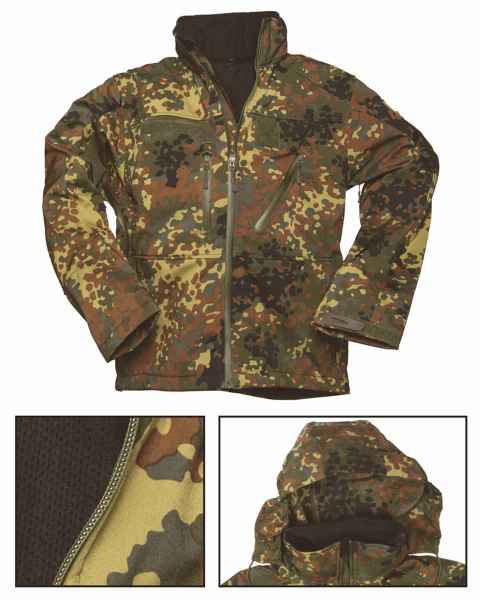 Mil-Tec SOFTSHELL JACKE SCU 14 FLECKTARN Softshell