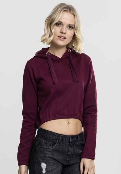 Urban Classics Damen Kapuzenpullover Hoodie Sweatshirt Interlock Short Hoody