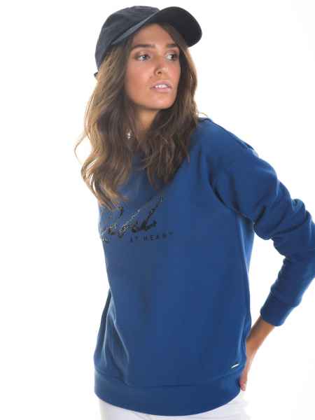 Big Star Damen SWEAT SHONDA SWEAT 482 Navy Strick Sweatshirt Pullover