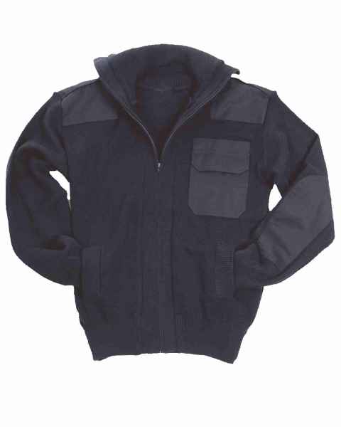 Mil-Tec STRICKJACKE MILTEC 80/WOLLE 20/POLYACRYL DK.BLAU Strickjacke