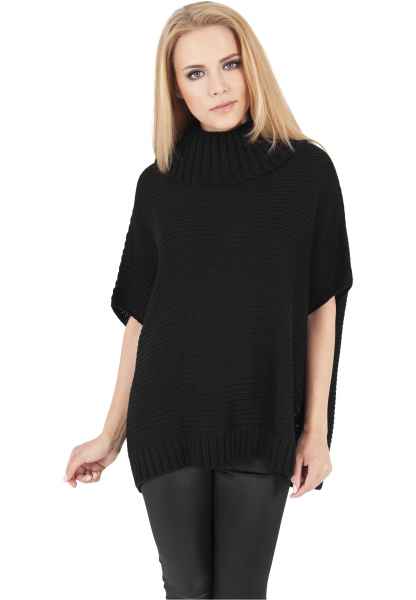 Urban Classics Damen Pullover Sweatshirt Longshirt Pulli Ladies Knitted Poncho