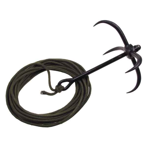 MFH Wurfanker schwarz Höhe 26 cm Durchmit 22 cm 10 m Seil oliv