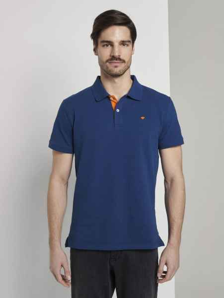 TOM TAILOR Poloshirt T Shirt mit Kragen basic polo with contrast Polo Shirt 1/2