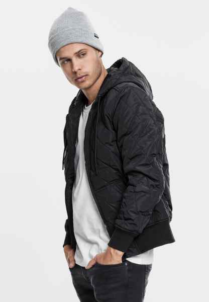 Urban Classics Herren Leichte Jacke Übergang Hooded Big Diamond Quilt Jacket