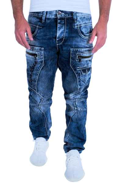 CIPO & BAXX Herren Jeans Clubwear Denim Hose C-1178 Straight Dicke Naht FASHION C 1178