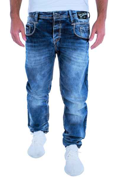 CIPO & BAXX Herren Jeans Clubwear Denim Hose C-1149 Straight Dicke Naht NEU C 1149