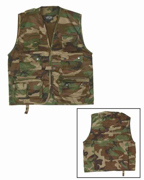 Mil-Tec JAGD-U.ANGLERWESTE WOODLAND Weste