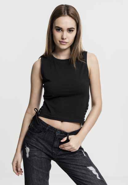 Urban Classics Damen Top Ladies Lace Up Cropped Top