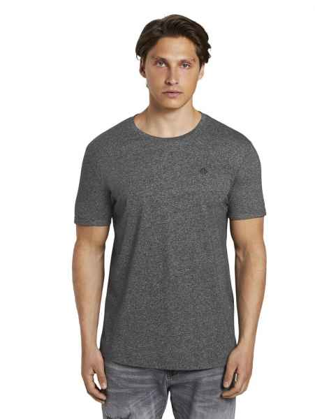 TOM TAILOR DENIM Herren T Shirt basic structured T-shirt with print