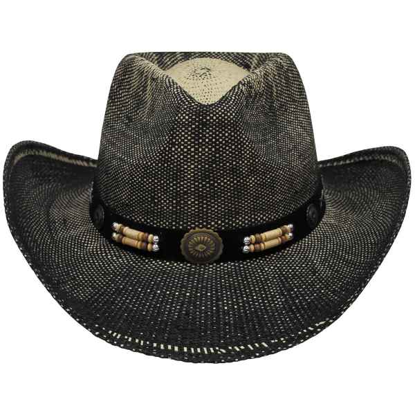 FoxOutdoor Strohhut mit Hutband Texas schwarz/braun