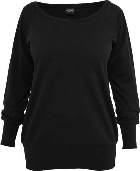 Urban Classics Damen Pullover Sweatshirt Longshirt Pulli Wideneck Crewneck