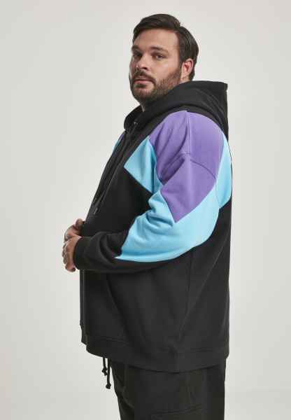 Urban Classics Herren Kapuzenpullover Hoodie Sweatshirt Oversize 3-Tone Hoody