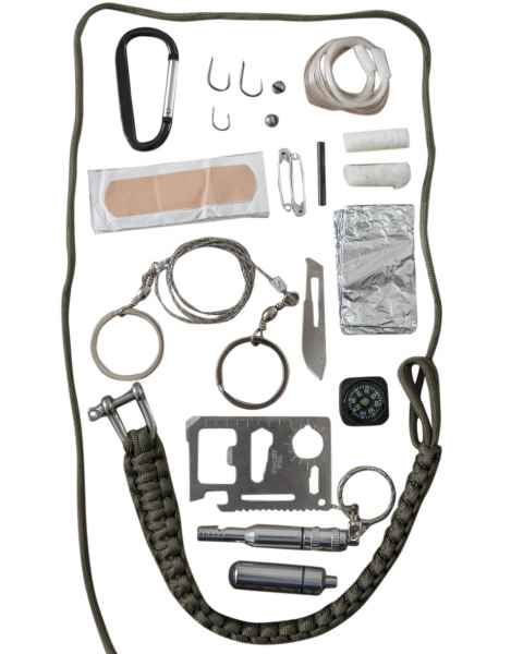 Mil-Tec PARACORD SURVIVAL KIT LARGE OLIV Erste Hilfe