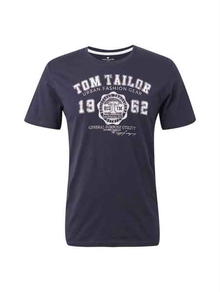 TOM TAILOR Herren Logo Tee T Shirt Print Baumwolle Regular Fit